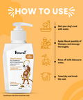 Steps to use shed control dog shampoo