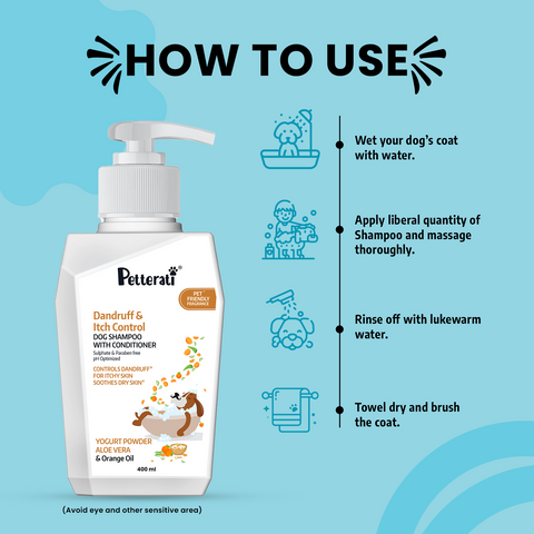 Dog Shampoo for Itchy Skin with Conditioner 400 ml | Sulphate & Paraben Free