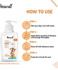 Steps to use Moisturizing dog shampoo