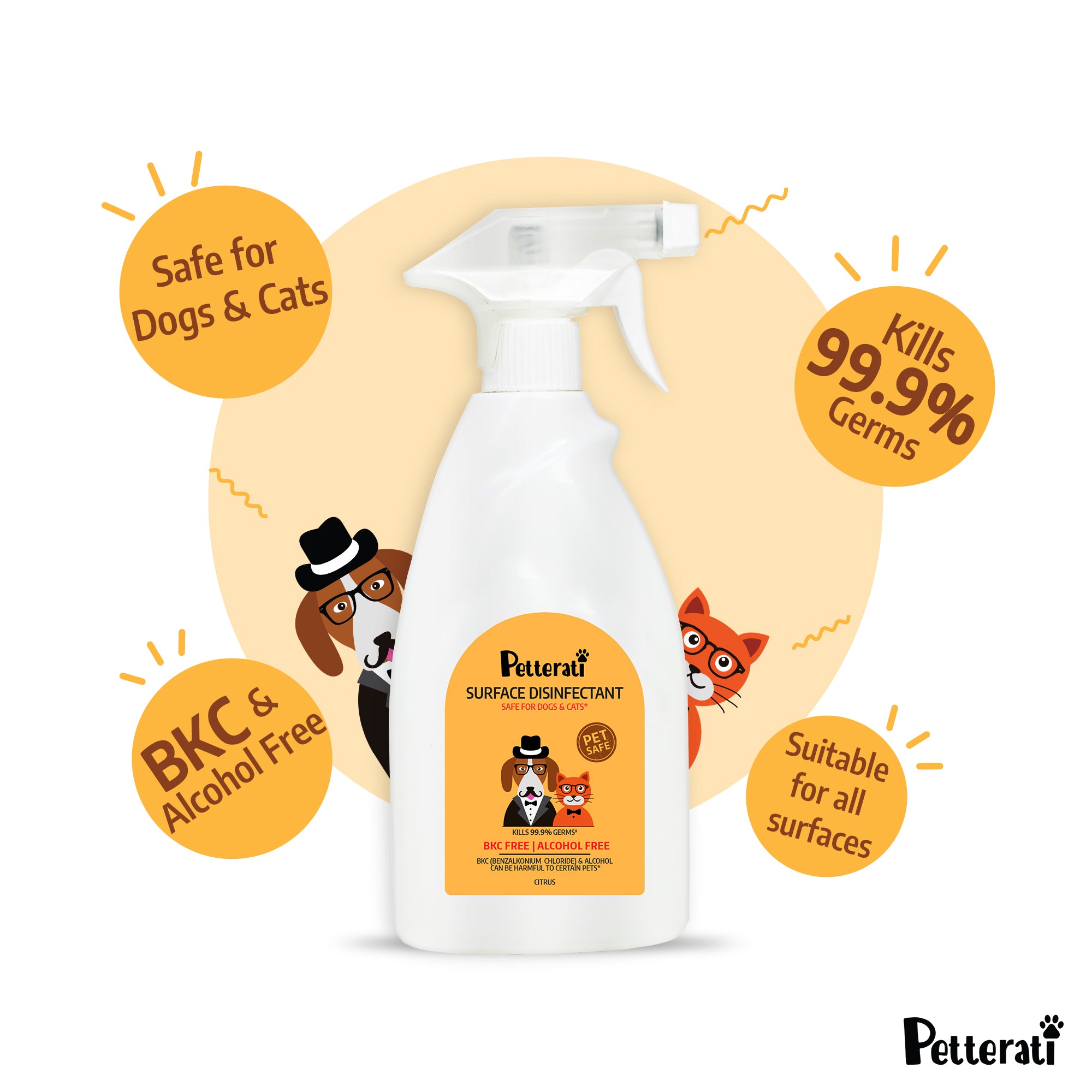 Pet Friendly Disinfectant Spray Citrus Flavour 500ml Buy Now Petterati